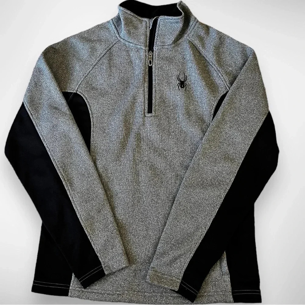 SPYDER Men's Outbound 1/4 Gray And Black‎ Pullover Sweater Small | EUC